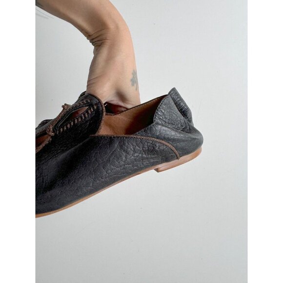 FREE PEOPLE St. Lucia Black Leather Pointed Toe Slip On Babouche Flats, Size 36 - Picture 7 of 14